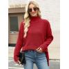 imageANRABESS Women Oversized Turtleneck Long Sleeve Spilt Fuzzy Knit Chunky 2025 Fall Pullover Sweaters Tops Winter Warm ClothesRed