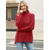 imageANRABESS Women Oversized Turtleneck Long Sleeve Spilt Fuzzy Knit Chunky 2025 Fall Pullover Sweaters Tops Winter Warm ClothesRed