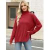 imageANRABESS Women Oversized Turtleneck Long Sleeve Spilt Fuzzy Knit Chunky 2025 Fall Pullover Sweaters Tops Winter Warm ClothesRed
