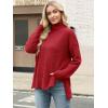 imageANRABESS Women Oversized Turtleneck Long Sleeve Spilt Fuzzy Knit Chunky 2025 Fall Pullover Sweaters Tops Winter Warm ClothesRed