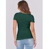imageANRABESS Women Short Sleeve Tops Scoop Neck Ribbed Knit Slim Fitted Basic Tee Shirts Casual Summer Clothes 2025 Fall OutfitsForest Green