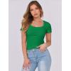 imageANRABESS Women Short Sleeve Tops Scoop Neck Ribbed Knit Slim Fitted Basic Tee Shirts Casual Summer Clothes 2025 Fall OutfitsGreen