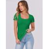 imageANRABESS Women Short Sleeve Tops Scoop Neck Ribbed Knit Slim Fitted Basic Tee Shirts Casual Summer Clothes 2025 Fall OutfitsGreen