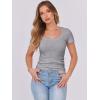 imageANRABESS Women Short Sleeve Tops Scoop Neck Ribbed Knit Slim Fitted Basic Tee Shirts Casual Summer Clothes 2025 Fall OutfitsGrey
