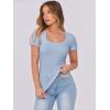imageANRABESS Women Short Sleeve Tops Scoop Neck Ribbed Knit Slim Fitted Basic Tee Shirts Casual Summer Clothes 2025 Fall OutfitsLight Blue