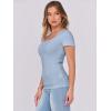 imageANRABESS Women Short Sleeve Tops Scoop Neck Ribbed Knit Slim Fitted Basic Tee Shirts Casual Summer Clothes 2025 Fall OutfitsLight Blue