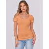 imageANRABESS Women Short Sleeve Tops Scoop Neck Ribbed Knit Slim Fitted Basic Tee Shirts Casual Summer Clothes 2025 Fall OutfitsOrange