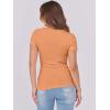 imageANRABESS Women Short Sleeve Tops Scoop Neck Ribbed Knit Slim Fitted Basic Tee Shirts Casual Summer Clothes 2025 Fall OutfitsOrange