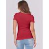 imageANRABESS Women Short Sleeve Tops Scoop Neck Ribbed Knit Slim Fitted Basic Tee Shirts Casual Summer Clothes 2025 Fall OutfitsRed