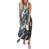 imageANRABESS Women Summer Maxi Dress Beach Vacation Sundress Sleeveless Casual Loose Shirt Dresses 2025 Travel OutfitsPrinted Leaves