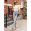 imageANRABESS Women Tops Mock Neck 12 Short Sleeve Slim Fit Basic Tee Shirts Dressy Work Business 2025 Summer Fall Casual OutfitsApricot