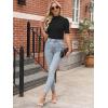 imageANRABESS Women Tops Mock Neck 12 Short Sleeve Slim Fit Basic Tee Shirts Dressy Work Business 2025 Summer Fall Casual OutfitsBlack