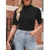 imageANRABESS Women Tops Mock Neck 12 Short Sleeve Slim Fit Basic Tee Shirts Dressy Work Business 2025 Summer Fall Casual OutfitsBlack
