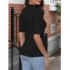 imageANRABESS Women Tops Mock Neck 12 Short Sleeve Slim Fit Basic Tee Shirts Dressy Work Business 2025 Summer Fall Casual OutfitsBlack