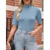 imageANRABESS Women Tops Mock Neck 12 Short Sleeve Slim Fit Basic Tee Shirts Dressy Work Business 2025 Summer Fall Casual OutfitsBlue