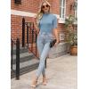 imageANRABESS Women Tops Mock Neck 12 Short Sleeve Slim Fit Basic Tee Shirts Dressy Work Business 2025 Summer Fall Casual OutfitsBlue