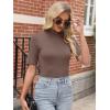 imageANRABESS Women Tops Mock Neck 12 Short Sleeve Slim Fit Basic Tee Shirts Dressy Work Business 2025 Summer Fall Casual OutfitsBrown