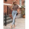 imageANRABESS Women Tops Mock Neck 12 Short Sleeve Slim Fit Basic Tee Shirts Dressy Work Business 2025 Summer Fall Casual OutfitsBrown