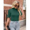 imageANRABESS Women Tops Mock Neck 12 Short Sleeve Slim Fit Basic Tee Shirts Dressy Work Business 2025 Summer Fall Casual OutfitsGreen
