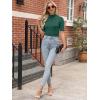 imageANRABESS Women Tops Mock Neck 12 Short Sleeve Slim Fit Basic Tee Shirts Dressy Work Business 2025 Summer Fall Casual OutfitsGreen