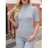 imageANRABESS Women Tops Mock Neck 12 Short Sleeve Slim Fit Basic Tee Shirts Dressy Work Business 2025 Summer Fall Casual OutfitsGrey