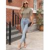 imageANRABESS Women Tops Mock Neck 12 Short Sleeve Slim Fit Basic Tee Shirts Dressy Work Business 2025 Summer Fall Casual OutfitsKhaki