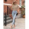 imageANRABESS Women Tops Mock Neck 12 Short Sleeve Slim Fit Basic Tee Shirts Dressy Work Business 2025 Summer Fall Casual OutfitsLight Khaki