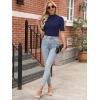 imageANRABESS Women Tops Mock Neck 12 Short Sleeve Slim Fit Basic Tee Shirts Dressy Work Business 2025 Summer Fall Casual OutfitsNavy Blue