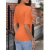 imageANRABESS Women Tops Mock Neck 12 Short Sleeve Slim Fit Basic Tee Shirts Dressy Work Business 2025 Summer Fall Casual OutfitsOrange