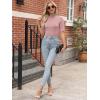 imageANRABESS Women Tops Mock Neck 12 Short Sleeve Slim Fit Basic Tee Shirts Dressy Work Business 2025 Summer Fall Casual OutfitsPink