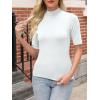 imageANRABESS Women Tops Mock Neck 12 Short Sleeve Slim Fit Basic Tee Shirts Dressy Work Business 2025 Summer Fall Casual OutfitsWhite
