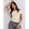 imageANRABESS Womens 3 Pack Short Sleeve Shirts 2025 Crop Tops Tight Fitted Basic Tees Workout T Shirts Y2k Clothes Summer OutfitBlackwhiteapricot