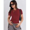 imageANRABESS Womens 3 Pack Short Sleeve Shirts 2025 Crop Tops Tight Fitted Basic Tees Workout T Shirts Y2k Clothes Summer OutfitBlackwhitedeep Red