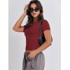 imageANRABESS Womens 3 Pack Short Sleeve Shirts 2025 Crop Tops Tight Fitted Basic Tees Workout T Shirts Y2k Clothes Summer OutfitBlackwhitedeep Red