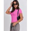 imageANRABESS Womens 3 Pack Short Sleeve Shirts 2025 Crop Tops Tight Fitted Basic Tees Workout T Shirts Y2k Clothes Summer OutfitBlackwhitehot Pink