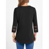 imageANRABESS Womens 34 Length Lace Sleeve Tops Henley V Neck Shirts Dressy Casual Business Blouses 2025 Fall TShirts OutfitsBlack