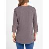 imageANRABESS Womens 34 Length Lace Sleeve Tops Henley V Neck Shirts Dressy Casual Business Blouses 2025 Fall TShirts OutfitsTaupe