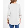 imageANRABESS Womens 34 Length Lace Sleeve Tops Henley V Neck Shirts Dressy Casual Business Blouses 2025 Fall TShirts OutfitsWhite