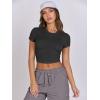 imageANRABESS Womens Basic Tee Summer Outfits Crewneck Short Sleeve Crop Tops Slim Fitted T Shirts Y2k 2025 Trendy ClothingBlack