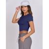 imageANRABESS Womens Basic Tee Summer Outfits Crewneck Short Sleeve Crop Tops Slim Fitted T Shirts Y2k 2025 Trendy ClothingDark Blue