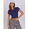 imageANRABESS Womens Basic Tee Summer Outfits Crewneck Short Sleeve Crop Tops Slim Fitted T Shirts Y2k 2025 Trendy ClothingDark Blue
