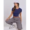 imageANRABESS Womens Basic Tee Summer Outfits Crewneck Short Sleeve Crop Tops Slim Fitted T Shirts Y2k 2025 Trendy ClothingDark Blue