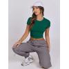 imageANRABESS Womens Basic Tee Summer Outfits Crewneck Short Sleeve Crop Tops Slim Fitted T Shirts Y2k 2025 Trendy ClothingGreen