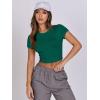 imageANRABESS Womens Basic Tee Summer Outfits Crewneck Short Sleeve Crop Tops Slim Fitted T Shirts Y2k 2025 Trendy ClothingGreen