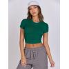 imageANRABESS Womens Basic Tee Summer Outfits Crewneck Short Sleeve Crop Tops Slim Fitted T Shirts Y2k 2025 Trendy ClothingGreen