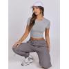 imageANRABESS Womens Basic Tee Summer Outfits Crewneck Short Sleeve Crop Tops Slim Fitted T Shirts Y2k 2025 Trendy ClothingLight Gray