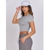 imageANRABESS Womens Basic Tee Summer Outfits Crewneck Short Sleeve Crop Tops Slim Fitted T Shirts Y2k 2025 Trendy ClothingLight Gray