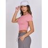 imageANRABESS Womens Basic Tee Summer Outfits Crewneck Short Sleeve Crop Tops Slim Fitted T Shirts Y2k 2025 Trendy ClothingPink