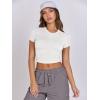 imageANRABESS Womens Basic Tee Summer Outfits Crewneck Short Sleeve Crop Tops Slim Fitted T Shirts Y2k 2025 Trendy ClothingWhite