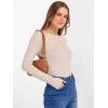 imageANRABESS Womens Boat Neck Long Sleeve Shirts Rib Knit Slim Fitting Tops Basic Tees 2025 Casual Comfy Fall Outfits ClothesBeige